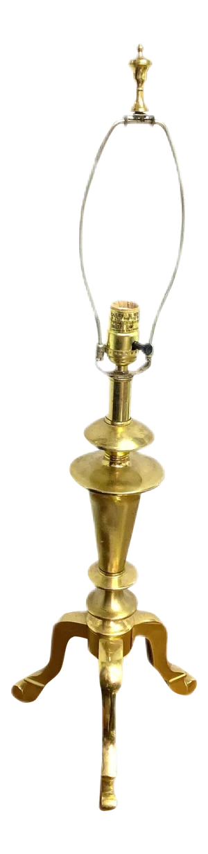 Late 20th Century Tripod Brass Table Lamp
