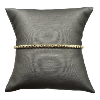 14kt Yellow Gold Rounded Box Chain Bracelet – 7.75in, 2.4mm, 2.93g, New For Sale