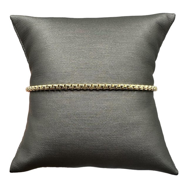 14kt Yellow Gold Rounded Box Chain Bracelet – 7.75in, 2.4mm, 2.93g, New For Sale