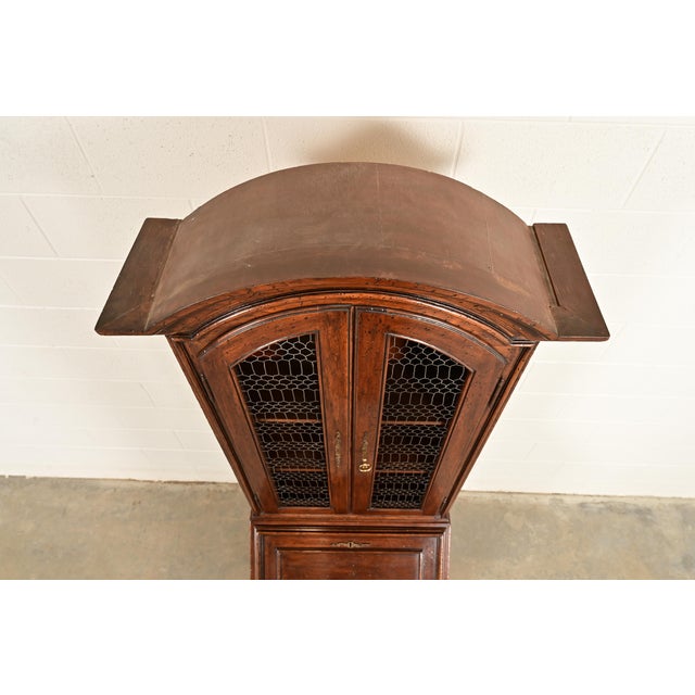 Guido Zichele Style Italian Provincial Carved Walnut Drop Front Secretary Desk With Lighted Bookcase Hutch, Circa 1970s For Sale - Image 14 of 18