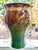 Emerald 1940s Robinson Ransbottom (Rrp Co.) Majolica Art Pottery Vase | Embossed Floral Relief | Brown & Emerald Green Drip Glaze For Sale - Image 8 of 10
