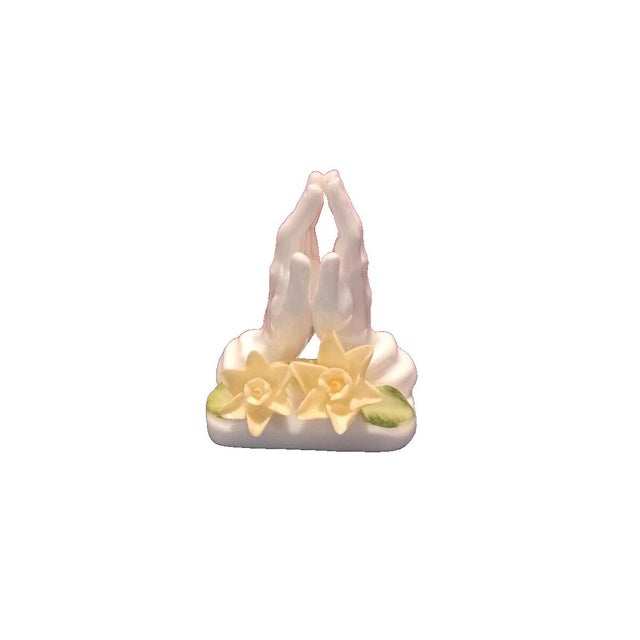 Religious 1997 Enesco Mauri Masterpiece Praying Hands Figurine For Sale - Image 3 of 5