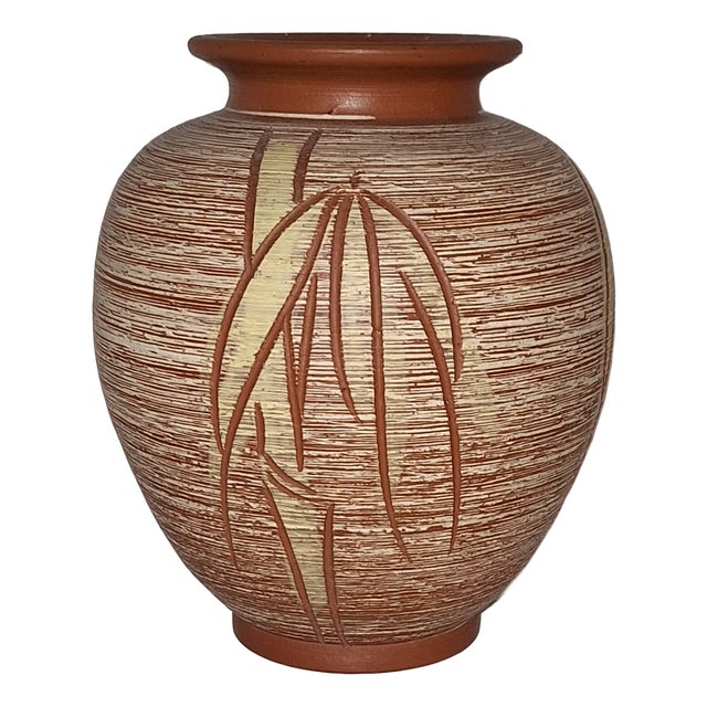 Vintage German Handmade Ceramic Vase, 1960s For Sale