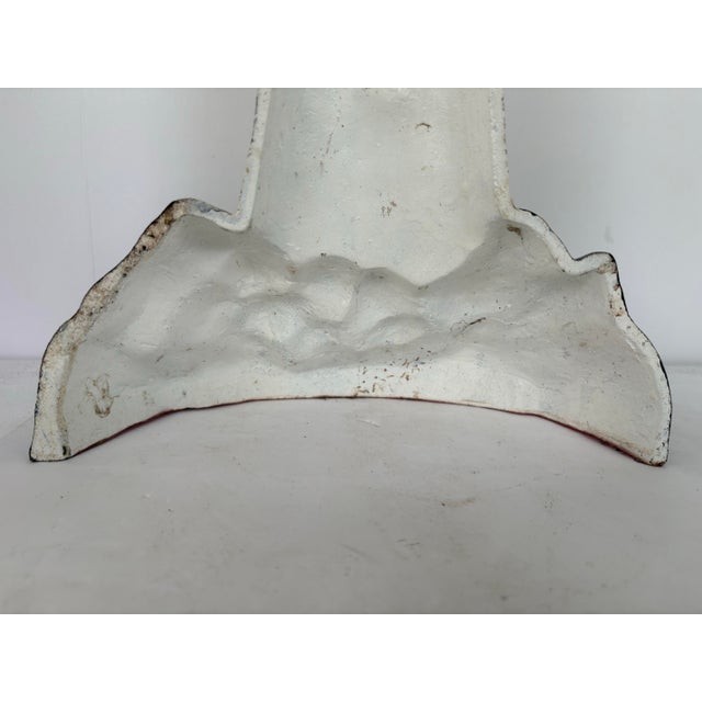 Vintage Solid Cast Iron Lighthouse Doorstop – Hand-Painted Coastal Decor For Sale In Orlando - Image 6 of 8
