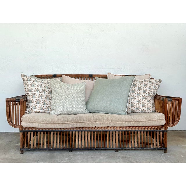 Vintage Stick Rattan Sofa After Bielecky Brothers For Sale - Image 12 of 12
