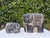 Ceramic Vintage Brutalist Blackwashed Terracotta Elephant Sculptures – Graduated Pair For Sale - Image 7 of 12