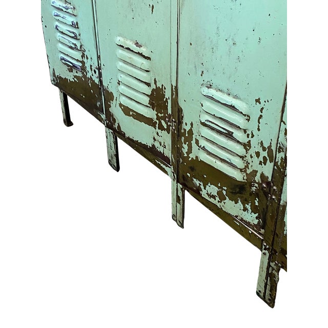 1960s Green Distressed Lockers For Sale - Image 4 of 6