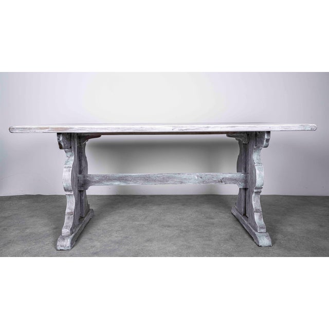 Vintage Weathered Rustic Oak Table For Sale - Image 4 of 13