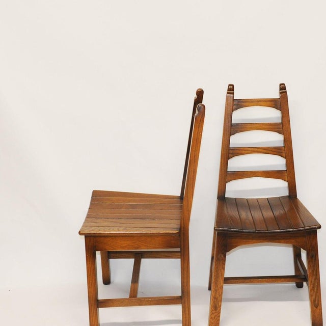 Vintage Arts and Crafts Style Dining Chairs from Webber, 1950s, Set of 4 For Sale - Image 12 of 15