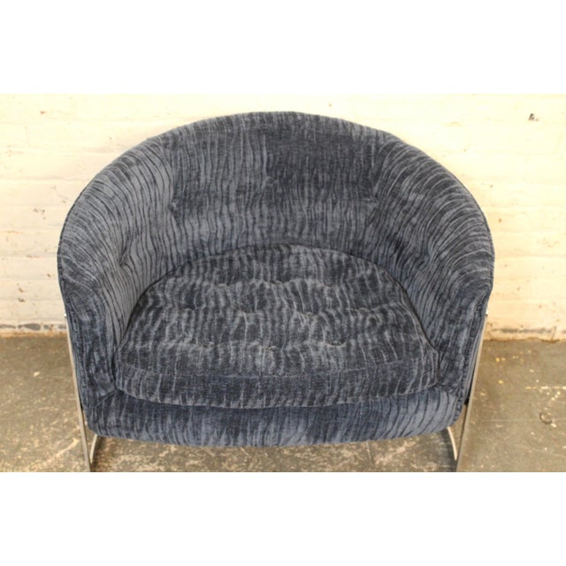 Pair of Mid-Century Chrome Tub Lounge Chairs Attributed to Milo Baughman For Sale - Image 12 of 18