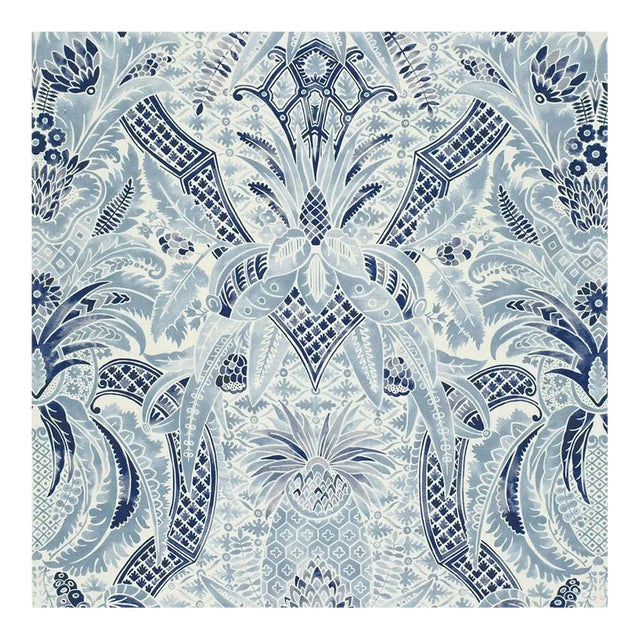 Sample - Schumacher X Timothy Corrigan Cap Ferrat Fabric in Pacific For Sale