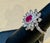 1.1 Carat Natural Oval Ruby and 2 Carat Diamond 18 Karat White Gold Ring S 6.75 For Sale In New York - Image 6 of 18