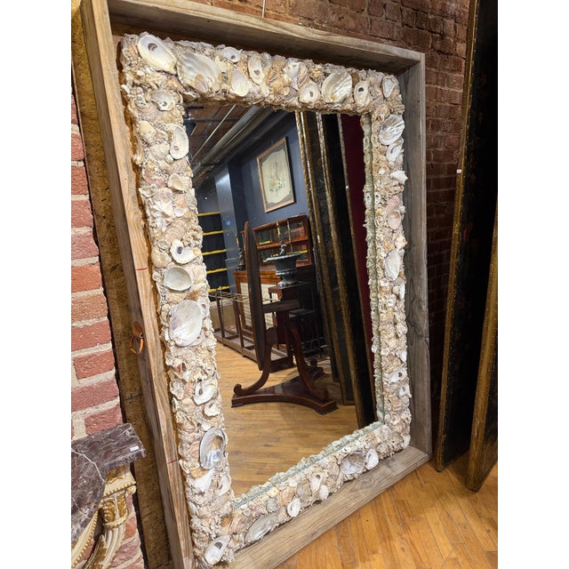 Monumental Coastal Boho Grotto Seashell Coral Oyster Shellwork Mirror 6' X 4' For Sale - Image 9 of 9