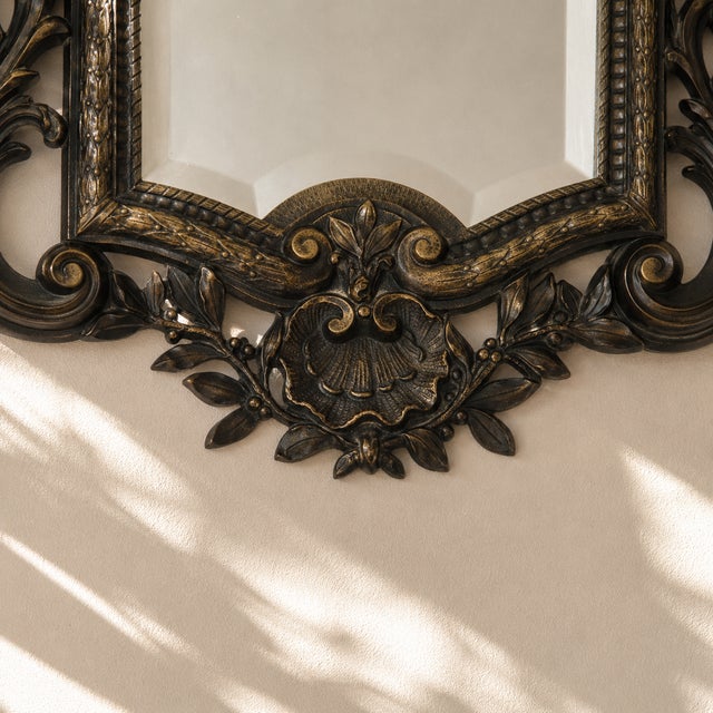 Beveled Bronze Mirror Dating from the Second Empire, Louis Xv Style For Sale - Image 6 of 12