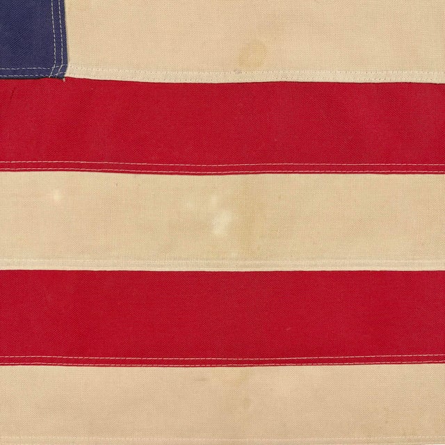 American Vintage Cotton Embroidered Bennington 76 American Flag For Sale - Image 3 of 7