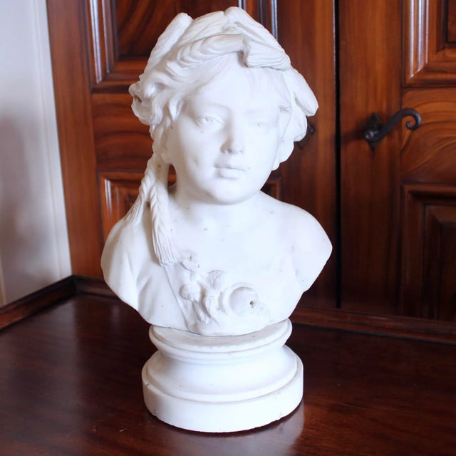 Marble Sculpture Bust of a Girl as Ceres For Sale - Image 4 of 12
