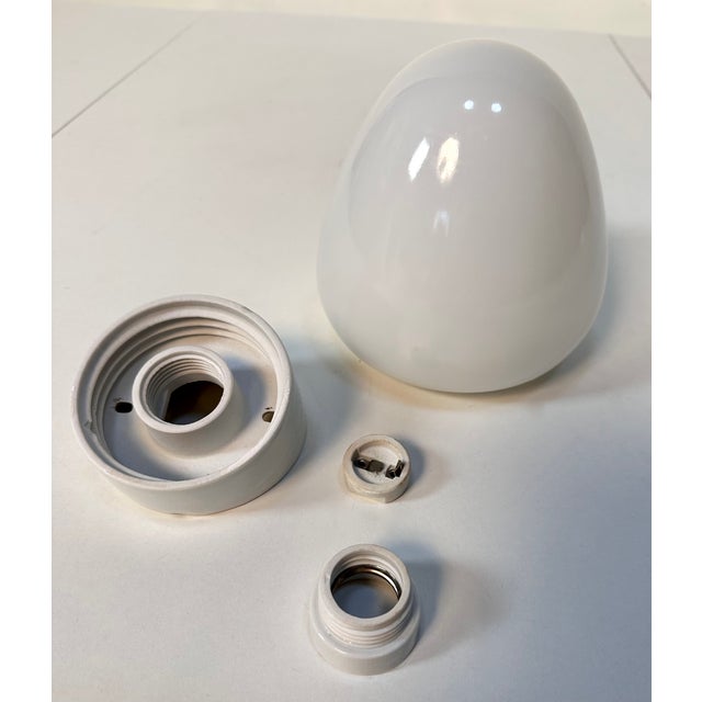 Strawberry Porcelain & Opaline Glass Wall Lamp by Wilhelm Wagenfeld for Lidner, Germany, 1950s For Sale - Image 12 of 16