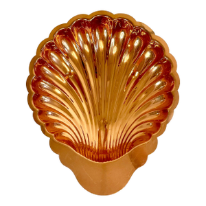 Vintage Coastal Rustic European French Coastal Seashell Copper Mold or Serving Bowl