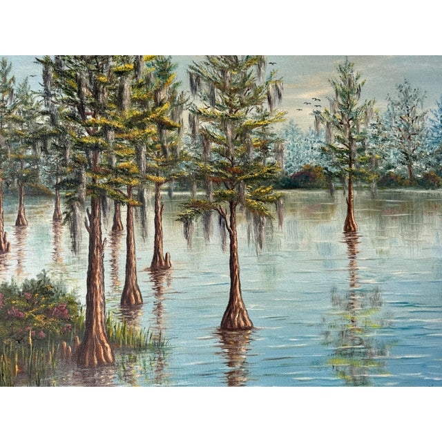 Gwen Gazaway ( 1931 - 2009 ) Tropical Florida Highwaymen - Style Oil Painting For Sale - Image 9 of 11