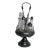 Early 20th Century Meridan Silver Plate Co. Glass & Silver Plated Condiment Set & Stand - Set of 7 For Sale