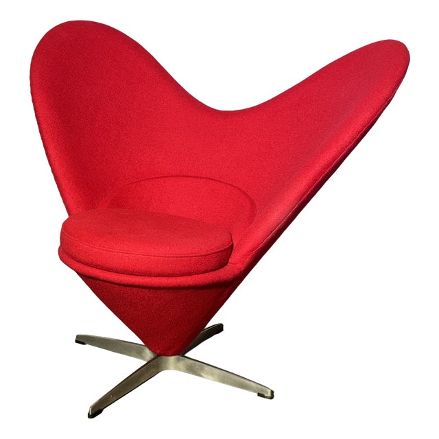 Heart Cone Chair in Red by Verner Panton, 1970s For Sale