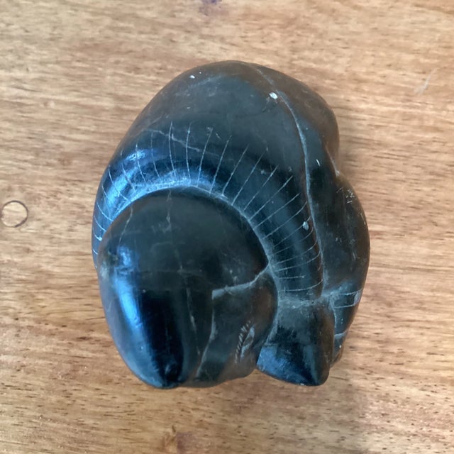 Mid-Century Inuit Eskimo Art Carving Gorgeous Stone Seal Hunter Arist Signed For Sale - Image 10 of 13