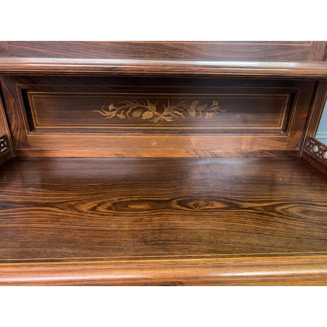 Arts & Crafts Inlaid Rosewood Parlour Cabinet, 1890 For Sale - Image 11 of 18