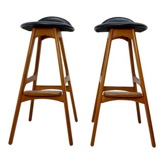 1960s Pair of Erik Buch Od61 Barstools For Sale