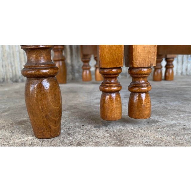 20th Spanish Walnut Nesting and Folding Tables With Turned Legs - 4 Pieces For Sale - Image 12 of 13