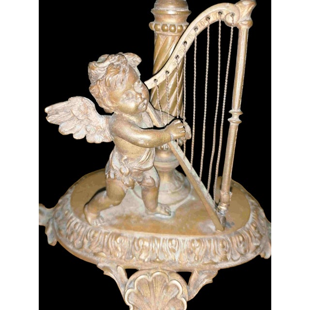Bronze Candelabra with Putto and Harp, in Flawless conditions. Designed 1920 to 1949