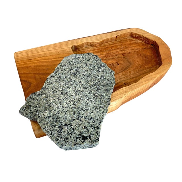 1980s Wood & Granite Cheese Serving Board For Sale - Image 5 of 8