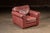 Traditional Late 20th Century Red Leather Armchair With Ottoman For Sale - Image 3 of 18