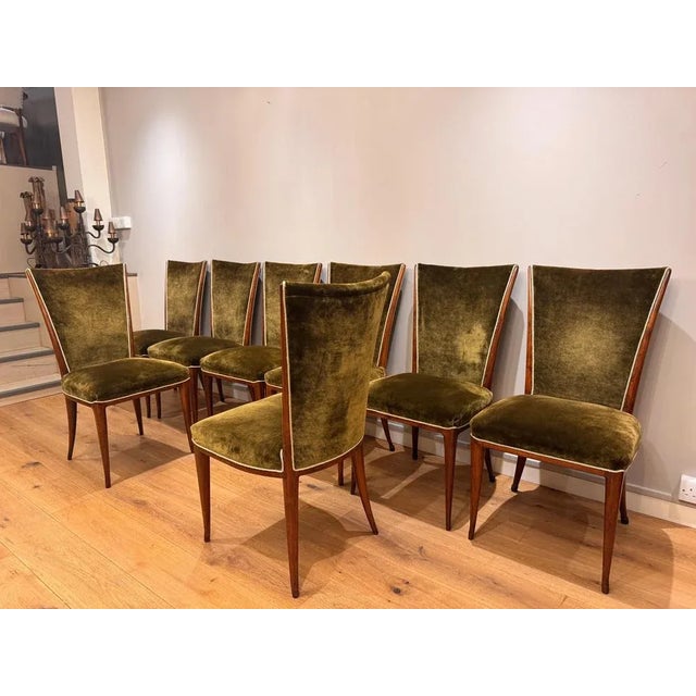 Wood Dining Chairs attributed to Osvaldo Borsani, 1940s, Set of 8 For Sale - Image 7 of 9