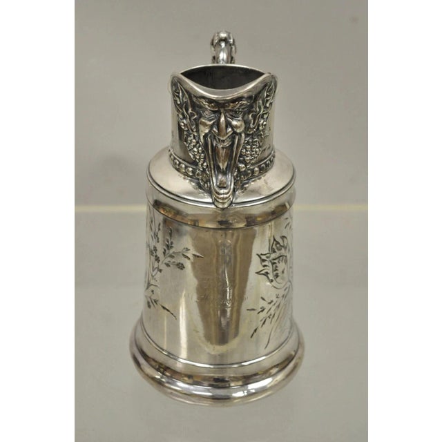 Renaissance Antique James W. Tufts Renaissance "Bacchus" Silver Plated Water Wine Pitcher For Sale - Image 3 of 10