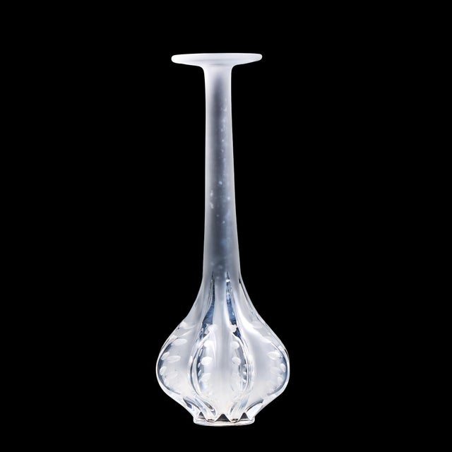 Glass Lalique French Claude Frosted Vase For Sale - Image 7 of 8