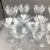 Great set of 18 floral and leaf etched cocktail glasses by an unknown manufacturer. 5 Wine/Water, 5 Martini, 4 Champagne...