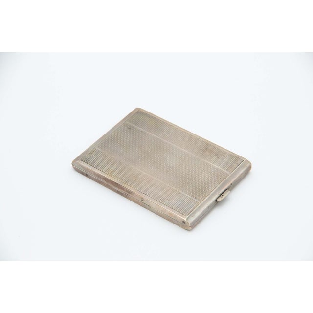 Silver Cigarette Case with Asymmetrical Patterns For Sale - Image 3 of 3
