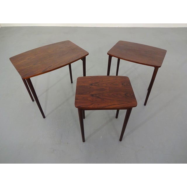 Danish Rosewood Nesting Tables, 1960s, Set of 3 For Sale - Image 6 of 16
