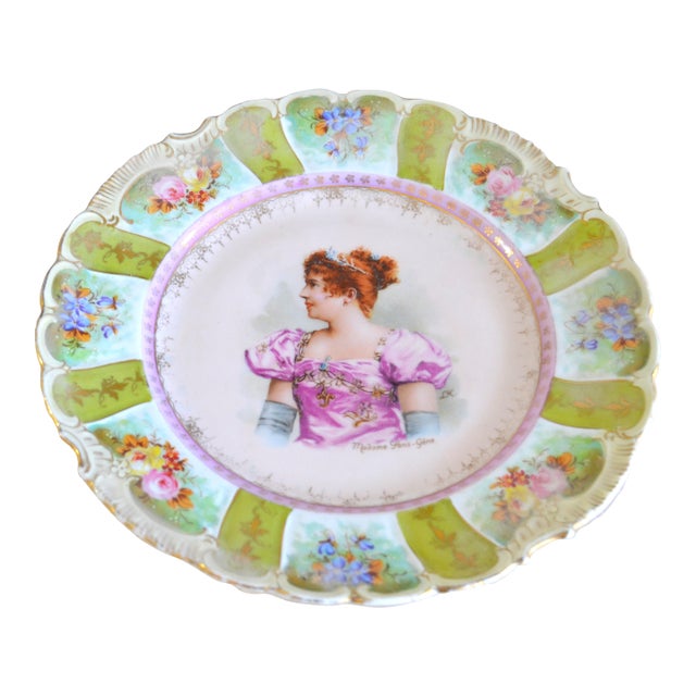 Early 20th Century French Porcelain Portrait Plate Madame Sans-Gene For Sale