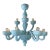 Contemporary Matte Light-Blue Murano Glass Chandelier For Sale