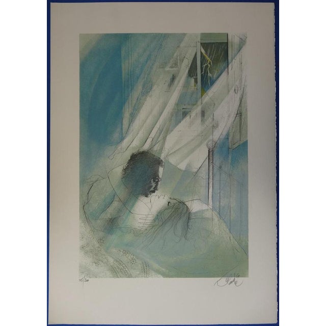 Jean-Baptiste Valadié, Brassens: The Storm, 1970s, Original Lithograph For Sale - Image 4 of 4
