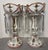 Mid 20th Century Vintage Occupied Japan Porcelain Mantle Lustre Lamp Bases W/ Crystal Spear Prisms - Pair For Sale - Image 5 of 10