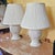 Pair of Vintage White Ceramic Ginger Jar Table Lamps With Floral Relief & Diane Shades For Sale - Image 12 of 18