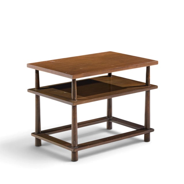 Robsjohn Gibbings for Widdicomb Mid Century Mahogany Tiered Side Table For Sale In Chicago - Image 6 of 10