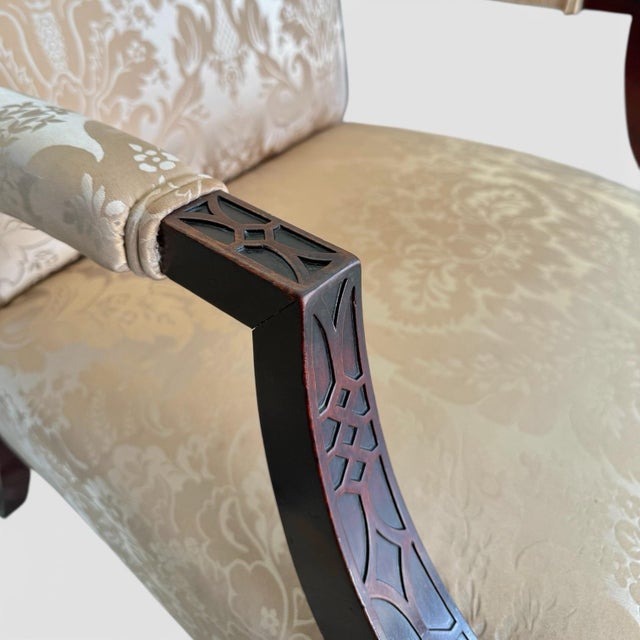 Wood 19th Century George III Style Gainsborough Lounge Chair For Sale - Image 7 of 9