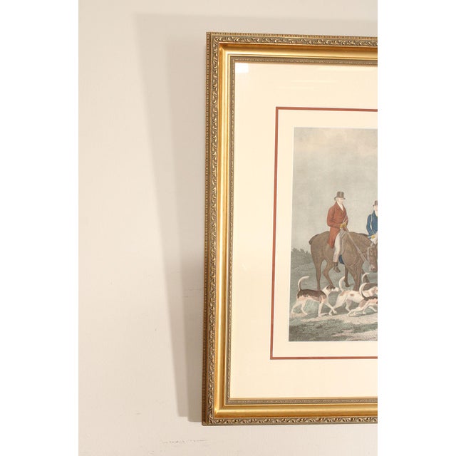Mid 20th Century Richard Woodman Framed Engraving, 'The Earl of Derby's Stag Hounds' For Sale - Image 5 of 14