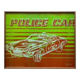 Andy Warhol Foundation Vintage Offset Lithograph Print Framed Pop Art Poster " Police Car " 1983 For Sale
