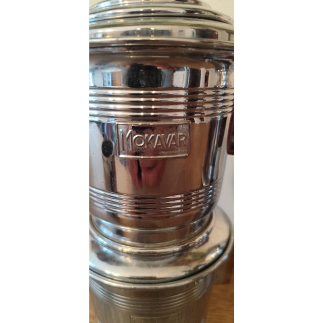1950s Vintage French Mokavar Chromed Copper Coffee Maker by E. Havard & Fils, 1950s, Set of 5 For Sale - Image 5 of 12