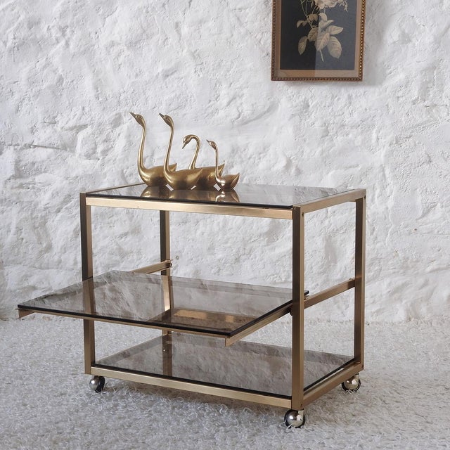 Mid-Century Modern Vintage Side Trolley, France, 1970s For Sale - Image 3 of 18