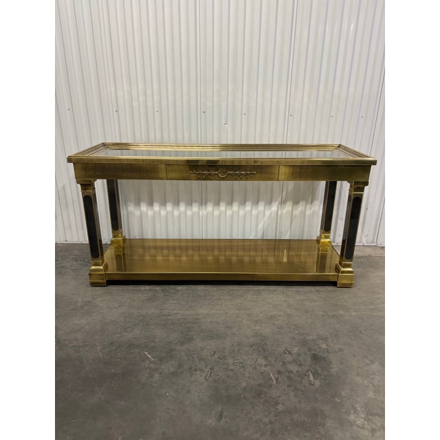 Brass Neoclassical Style Brass Console Table by Mastercraft For Sale - Image 8 of 14